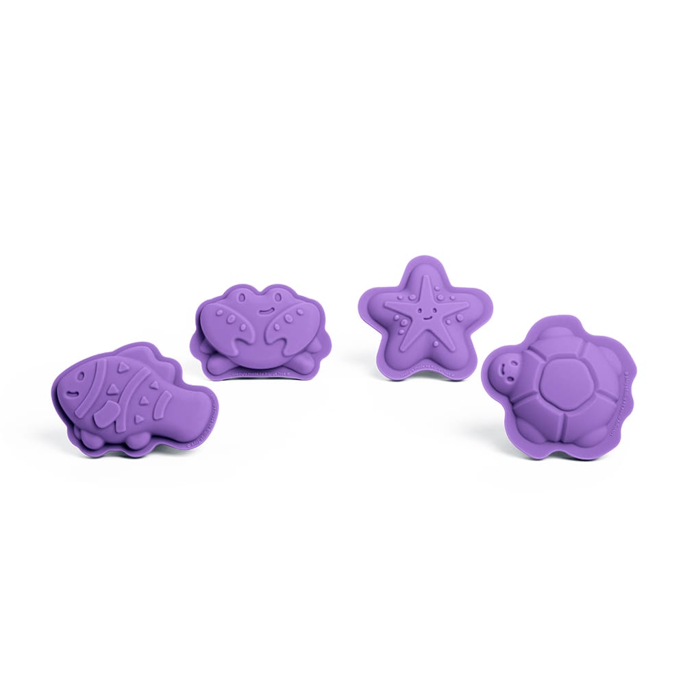 4 moules à sable en silicone violet