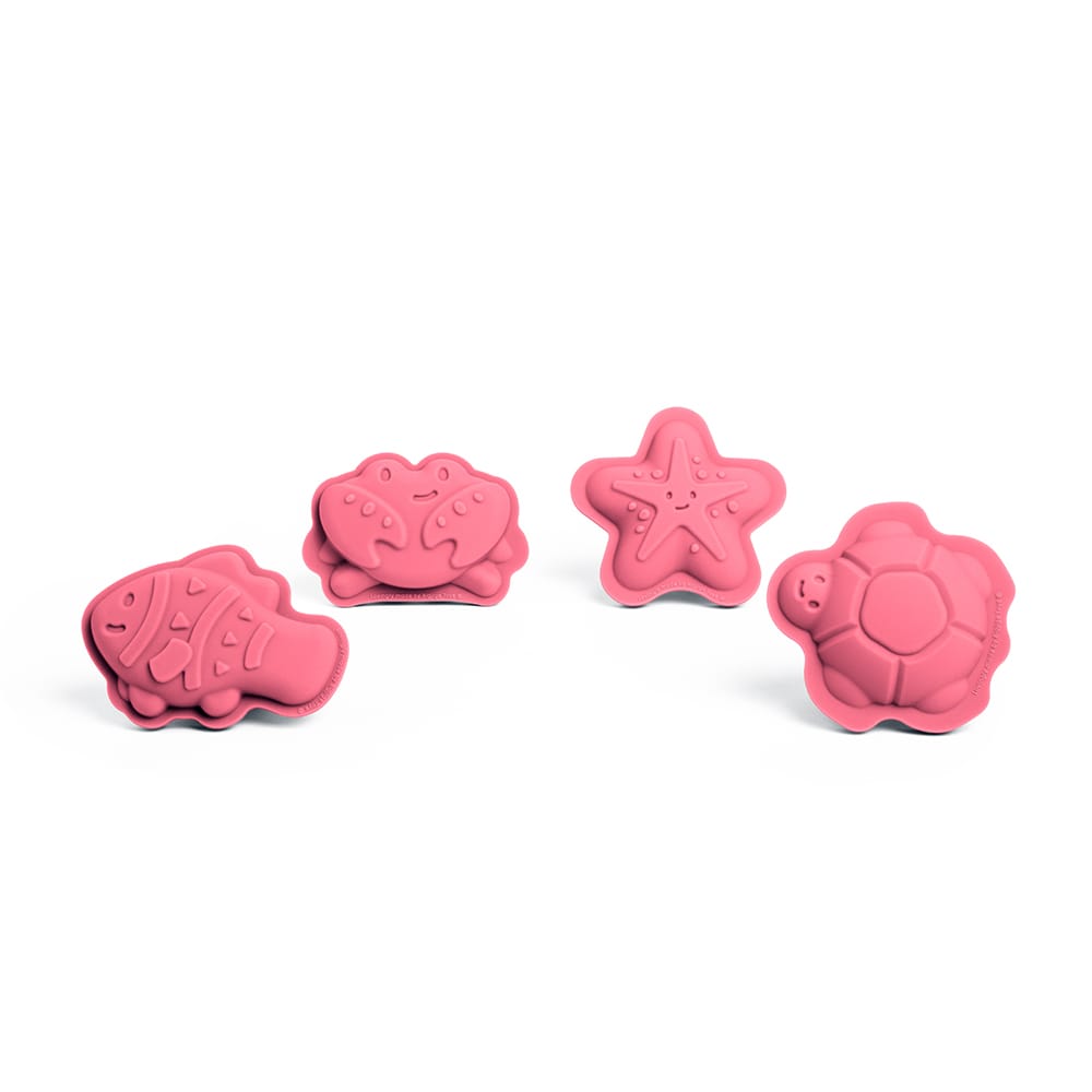 4 moules à sable en silicone rose