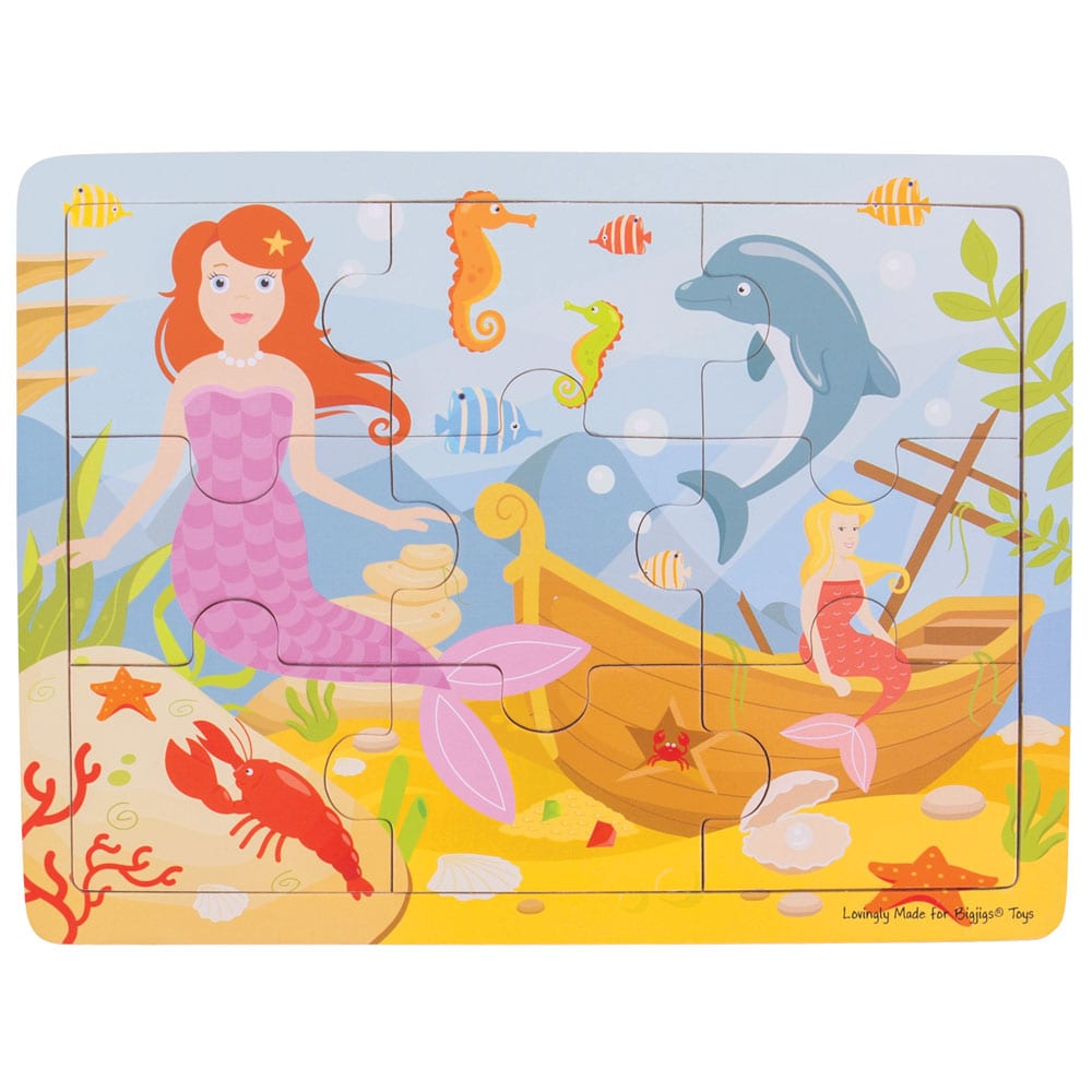 Puzzle de plateau de sirène en bois