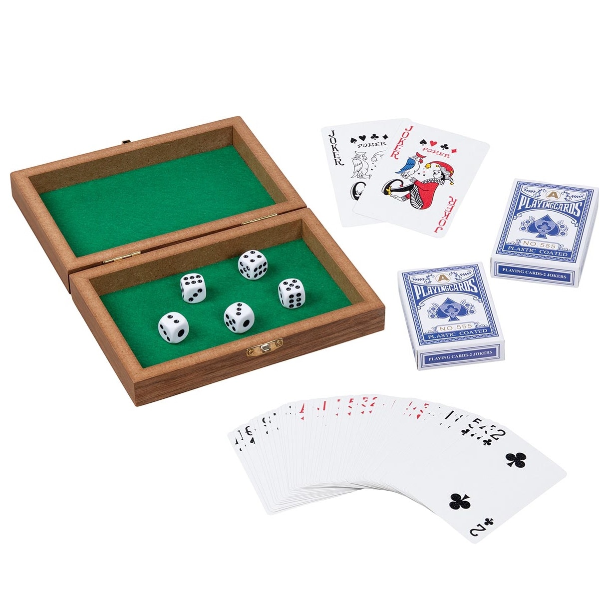 Coffret jeux de cartes et de dés