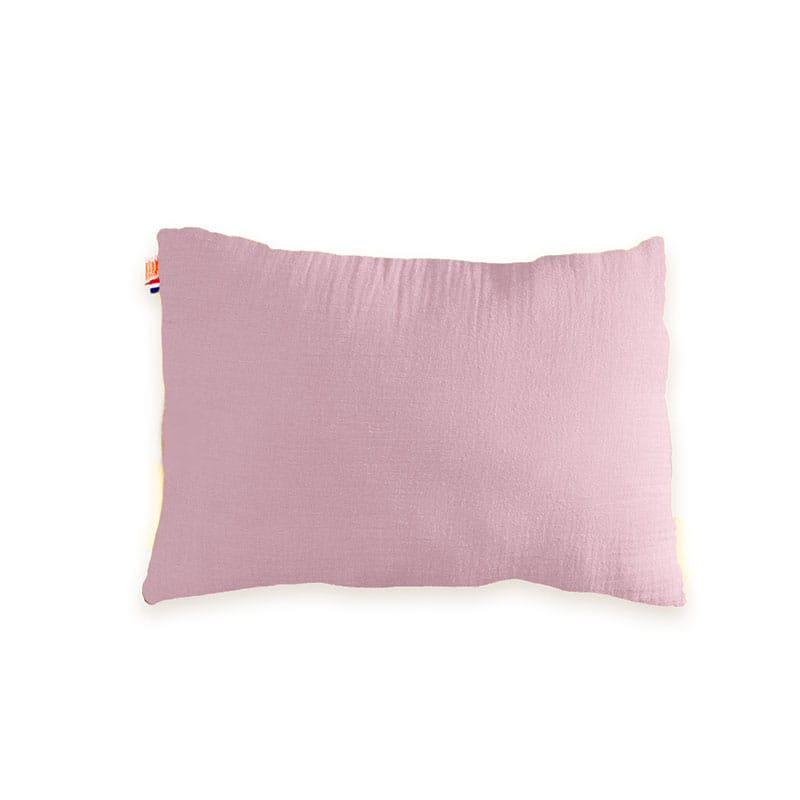 Coussin rectangle en coton bio rose Rose