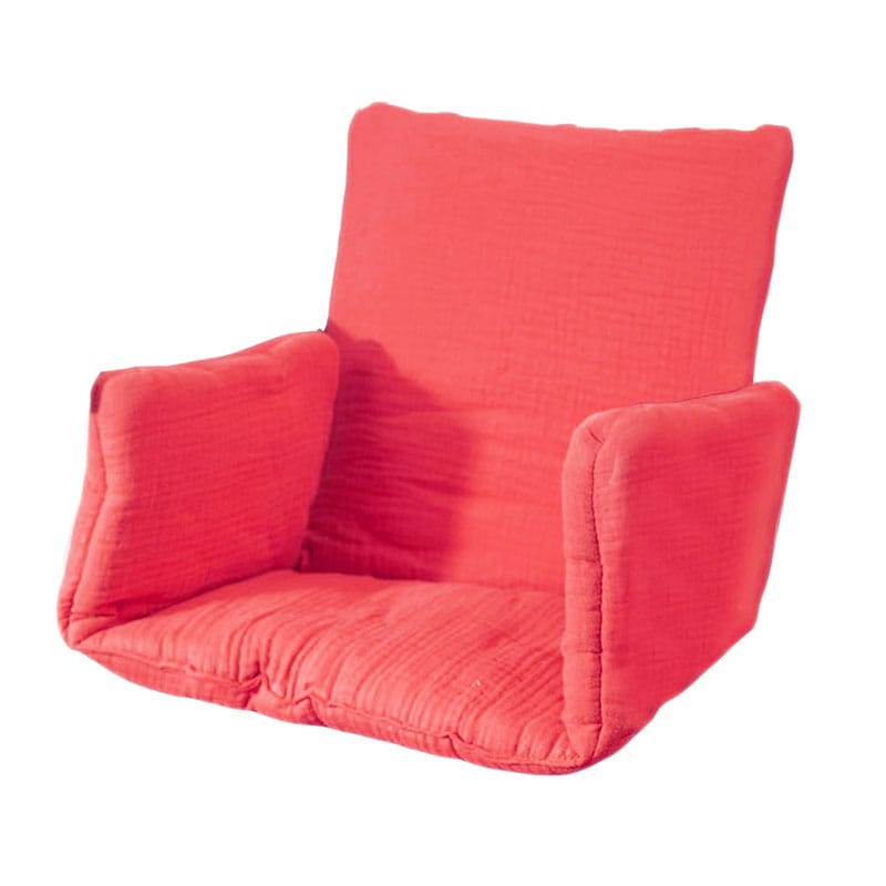 Coussin chaise haute coton bio fraise