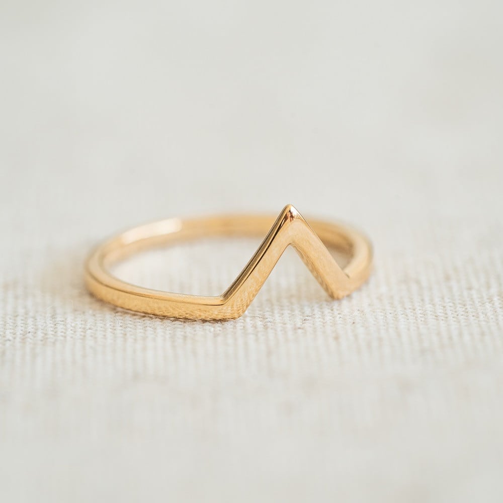 Bague fine plaqué or mode  triangle