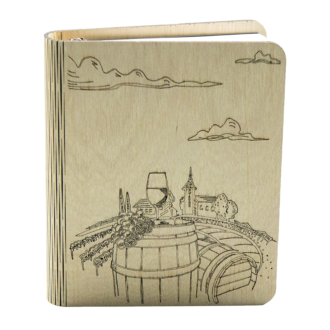 Carnet en bois vignoble