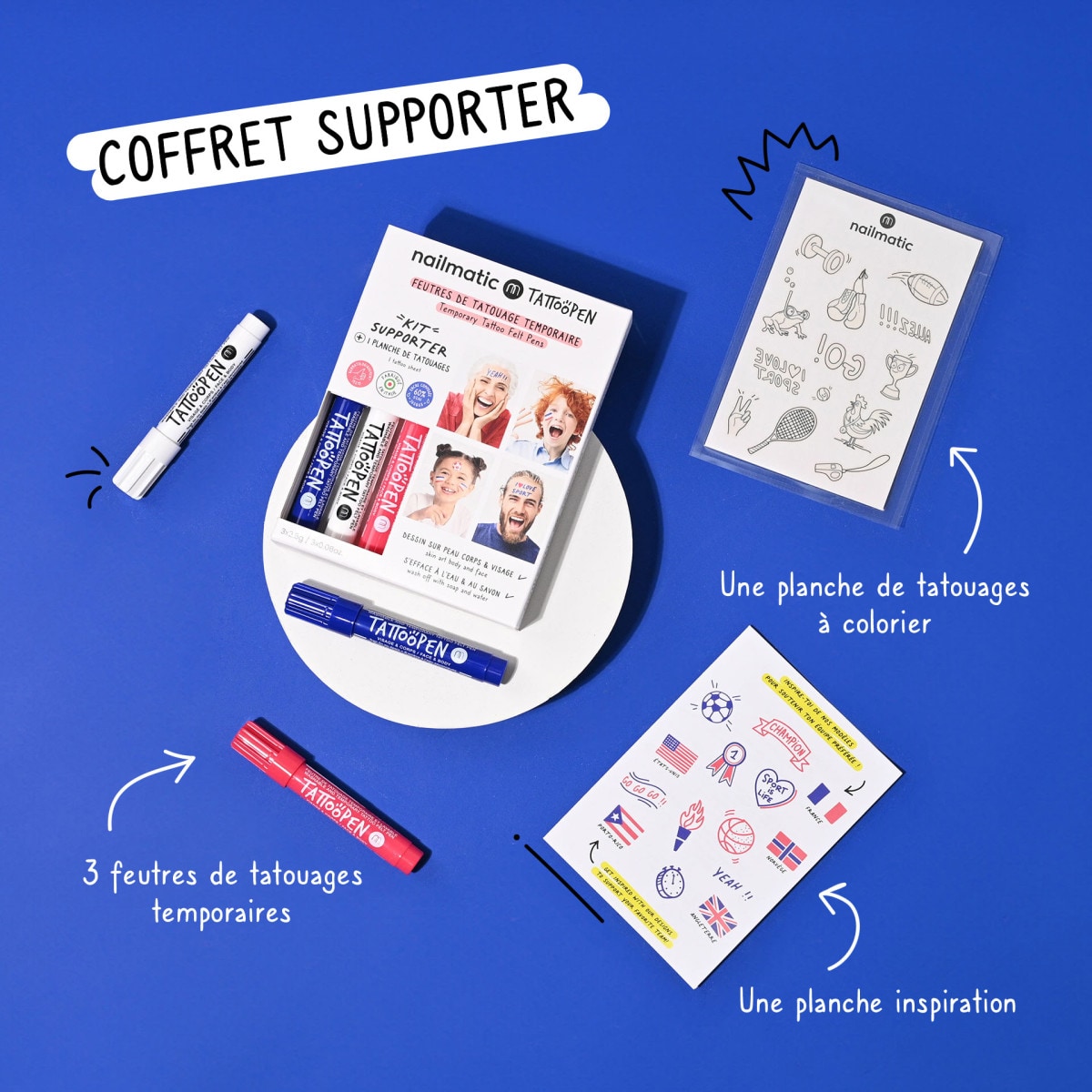 Kit supporter bleu, blanc, rouge