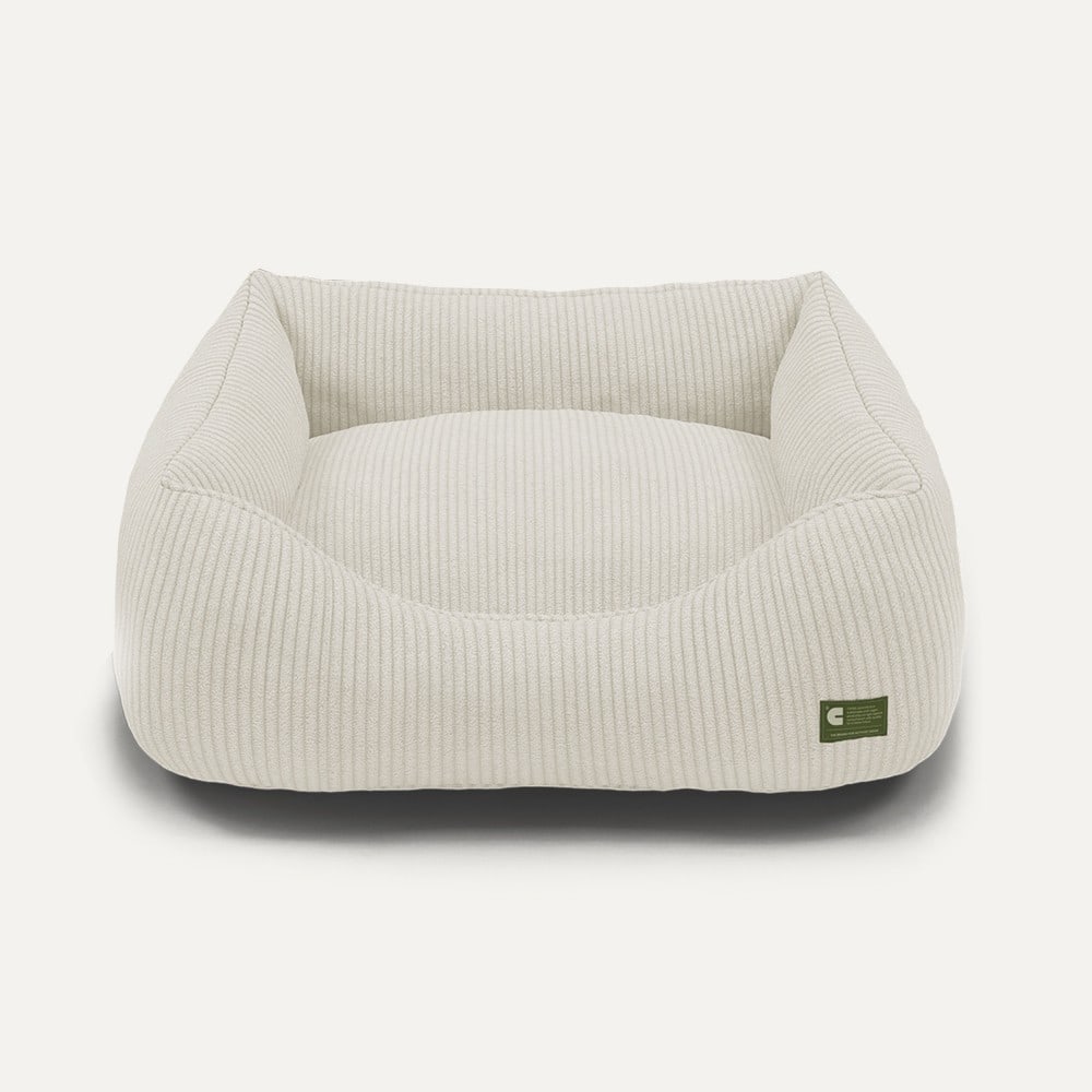 Cama, panier chien en velours blanc m