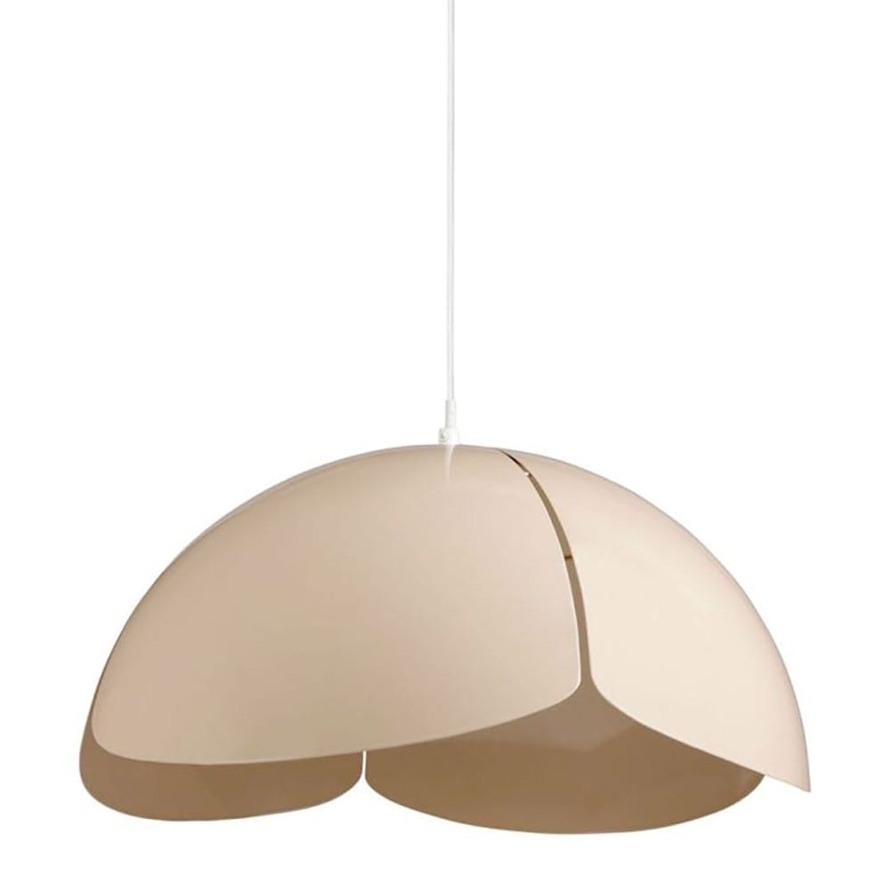 Suspension métal lys beige blanche