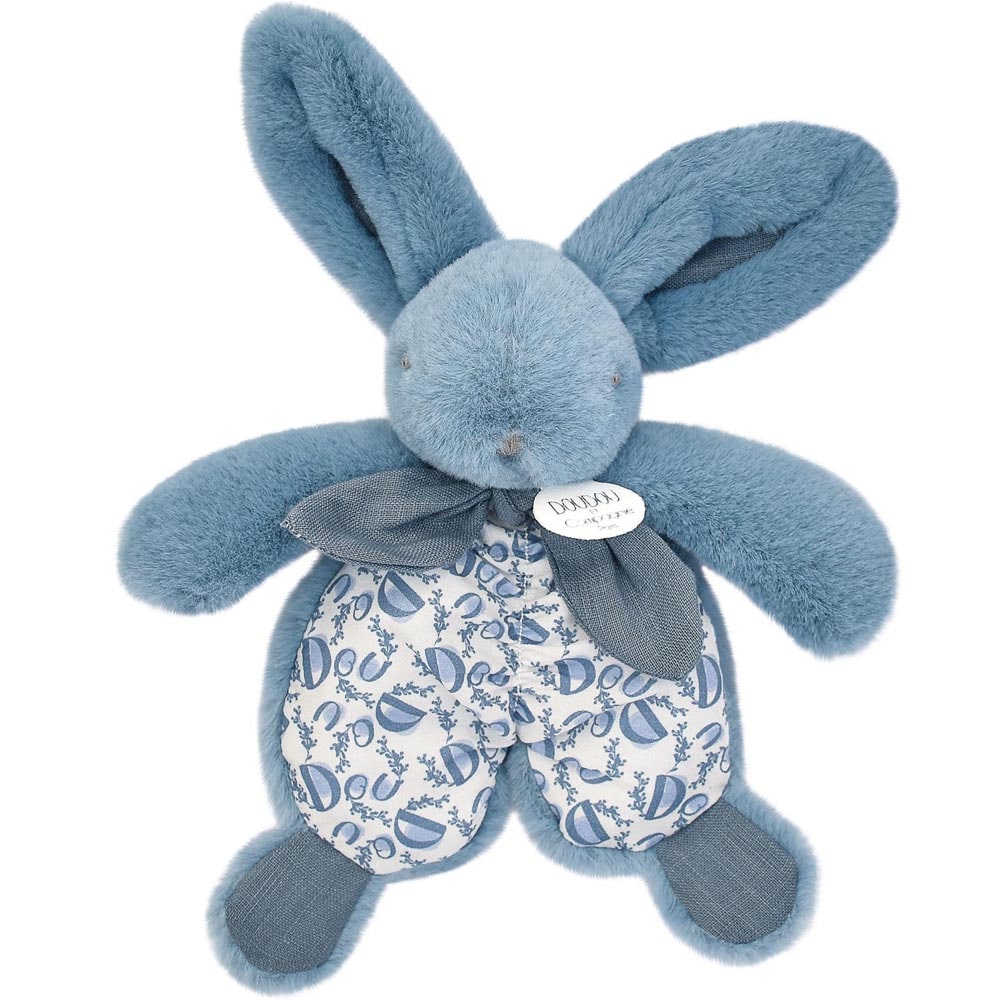 Doudou lapin bleu 18 cm