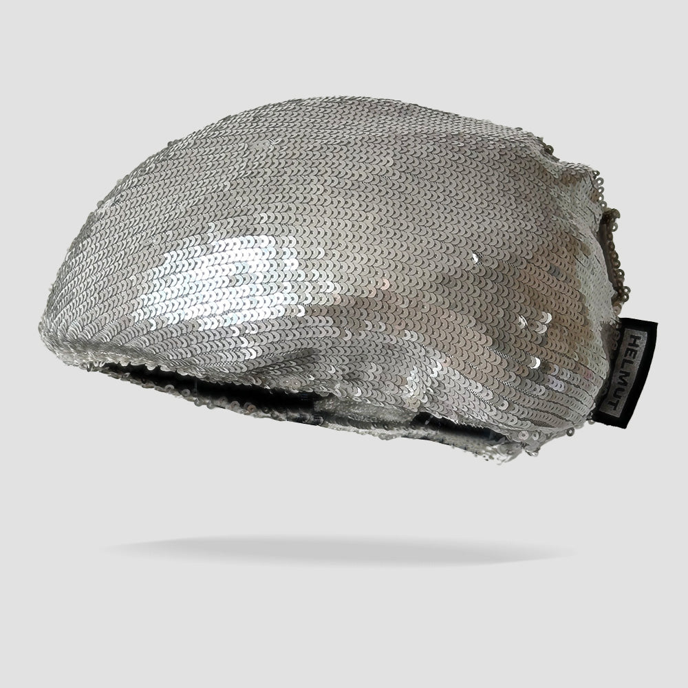 Couvre casque sequins gris adulte