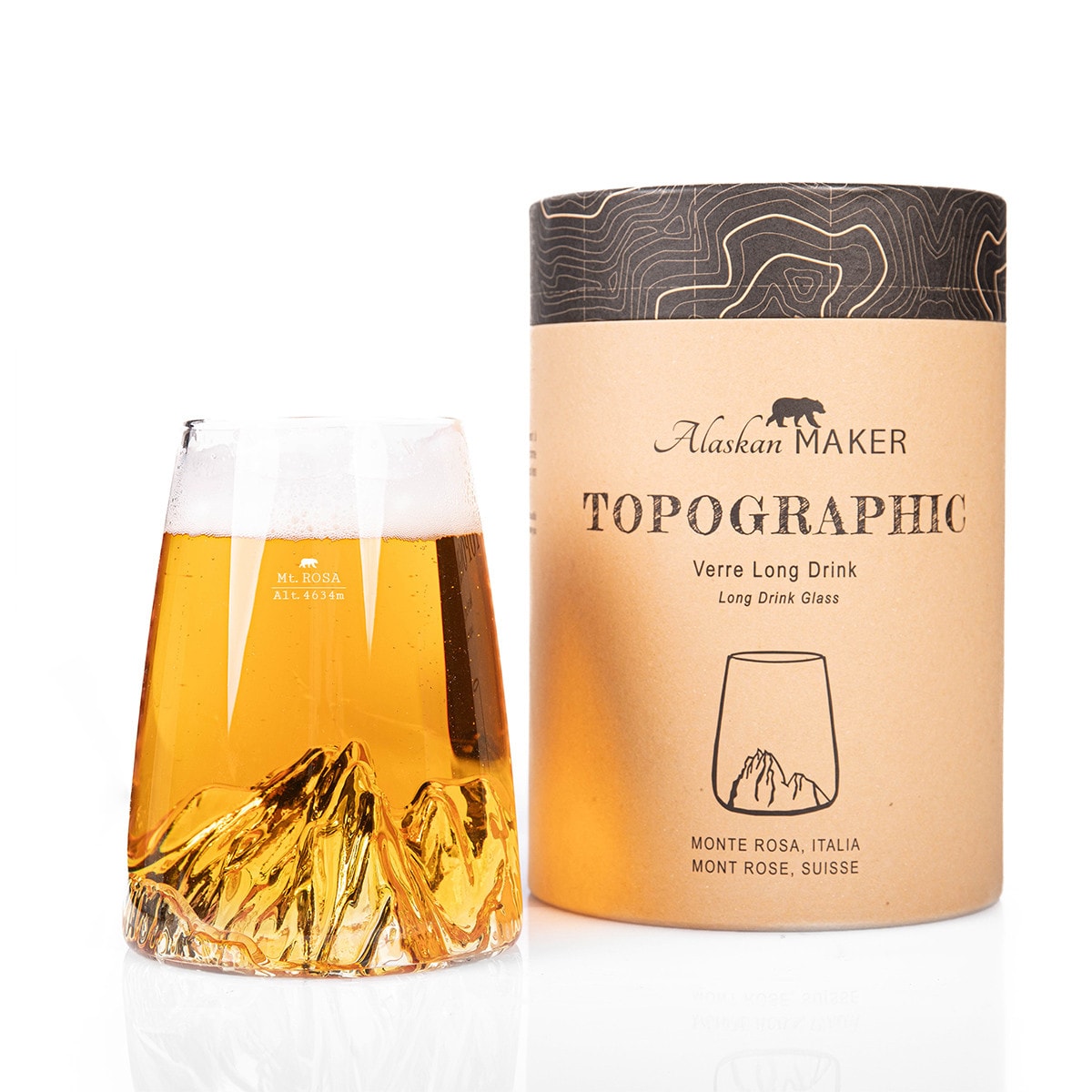 Verre design topographic : monte rosa