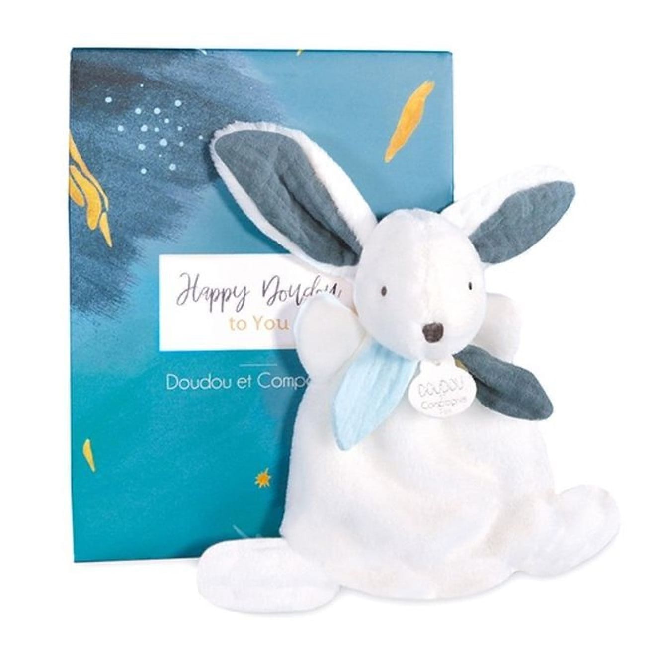 Happy pop mini doudou lapin bleu 17 cm