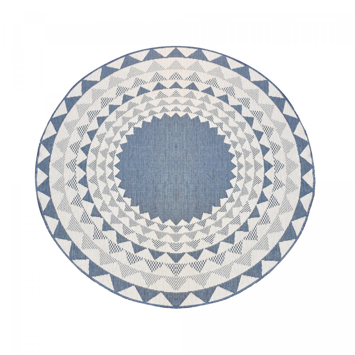 Tapis exterieur 240x240 rond bleu