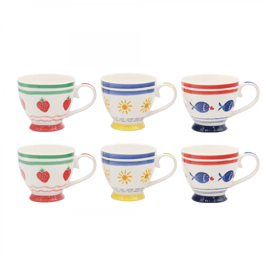 Lot de 6 tasses avec pied