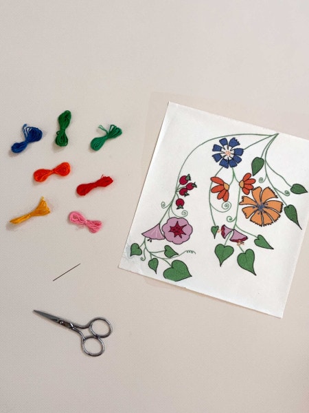 Fleurs, super big kit de broderie