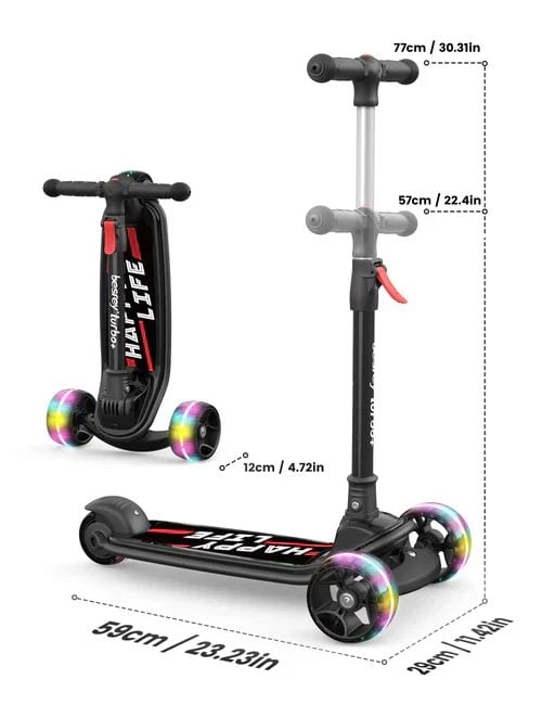 Trottinette pliable 3 roues 2 à 10 ans