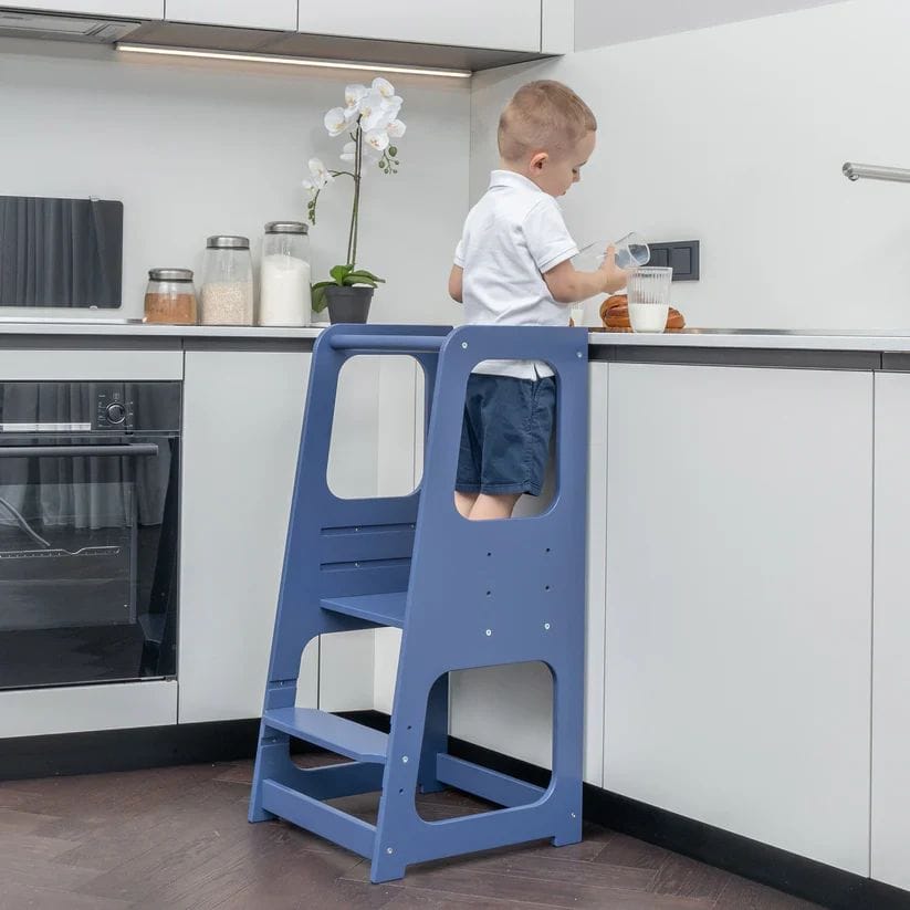 Tour d'apprentissage premium montessori Bleu foncé