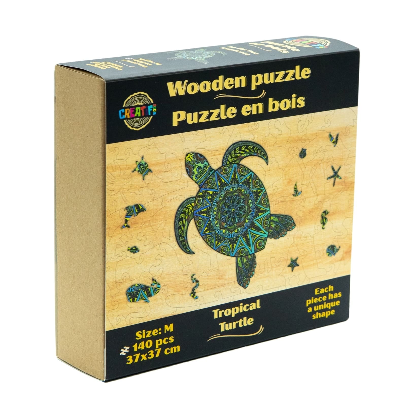 La tortue tropicale  puzzle bois, b c