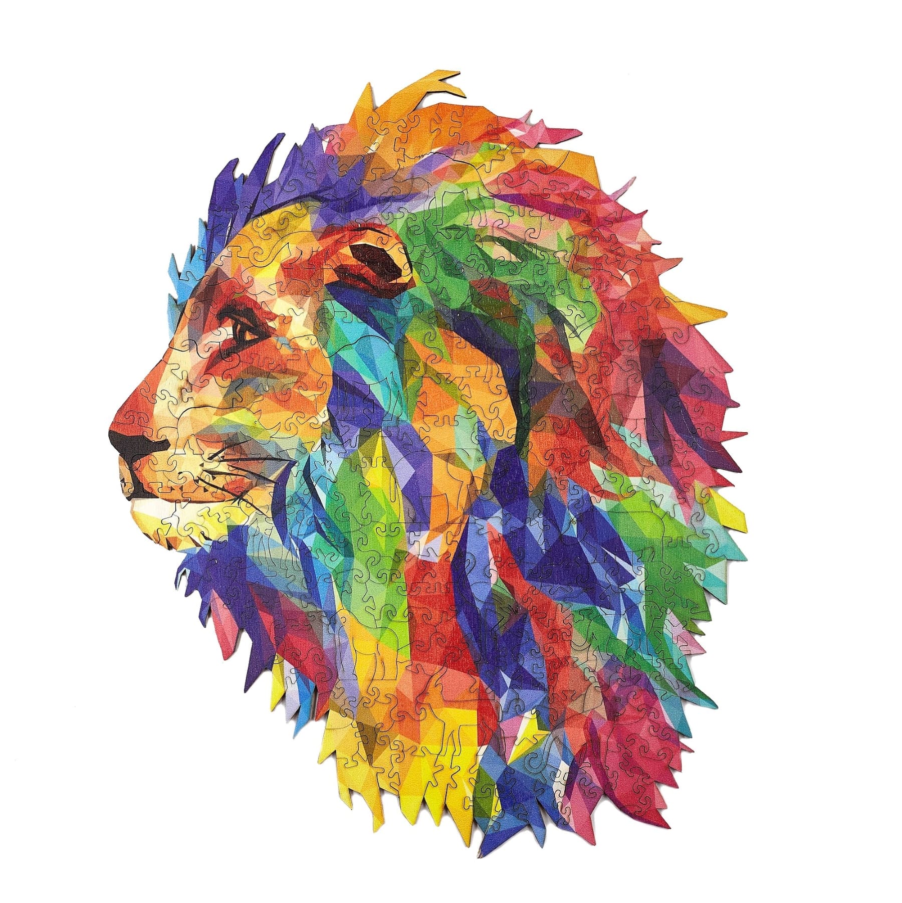 Le lion mozaïk  puzzle bois, b c