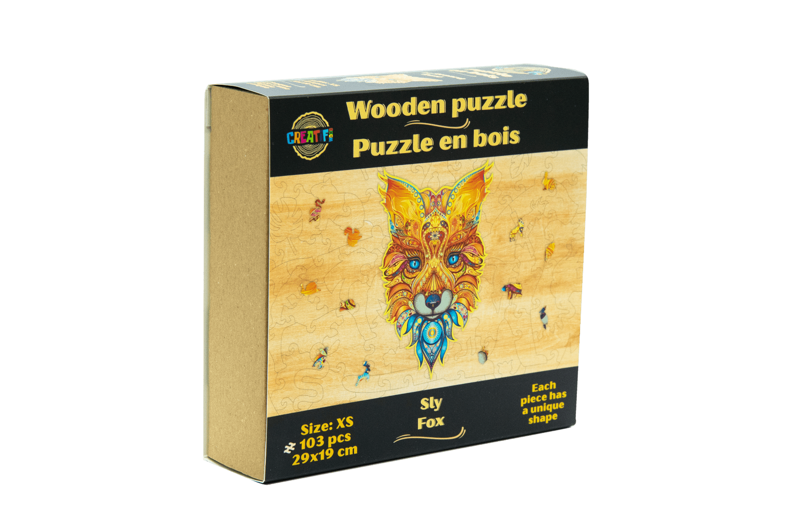 Le renard rusé  puzzle bois, b c