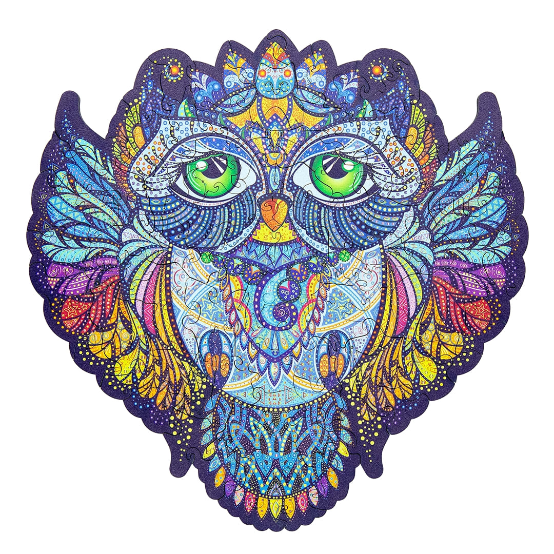 Magnifique hibou  puzzle bois, b c