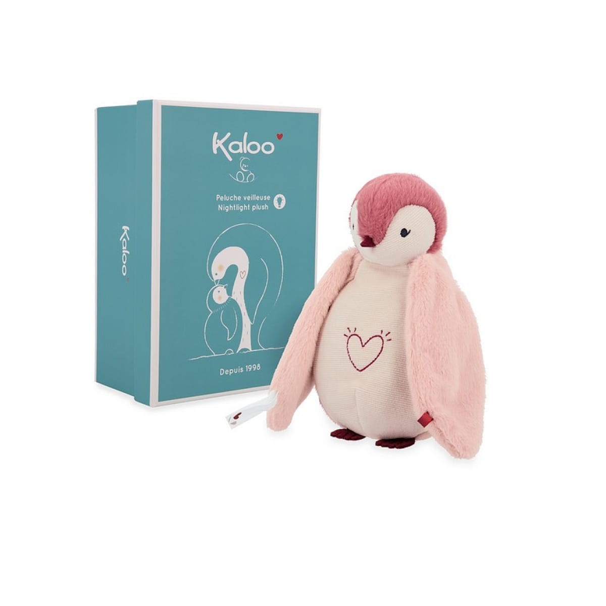 Peluche veilleuse - manchot rose