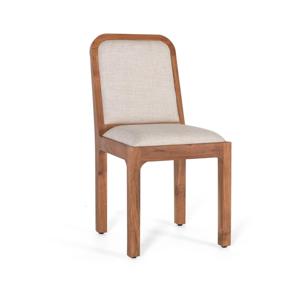 Lot de 2 chaises bois tissu marron