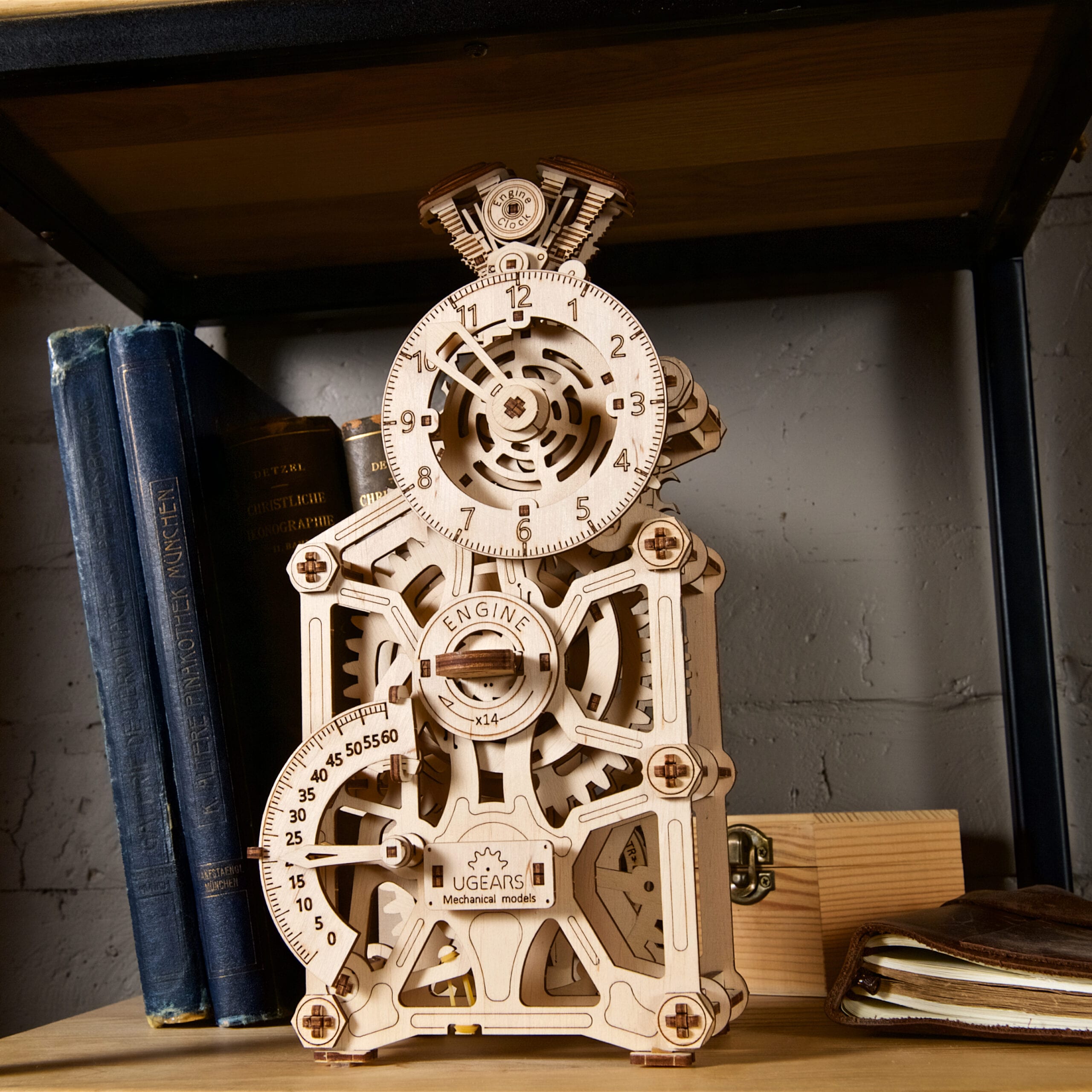 Horloge à moteur puzzle 3d bois