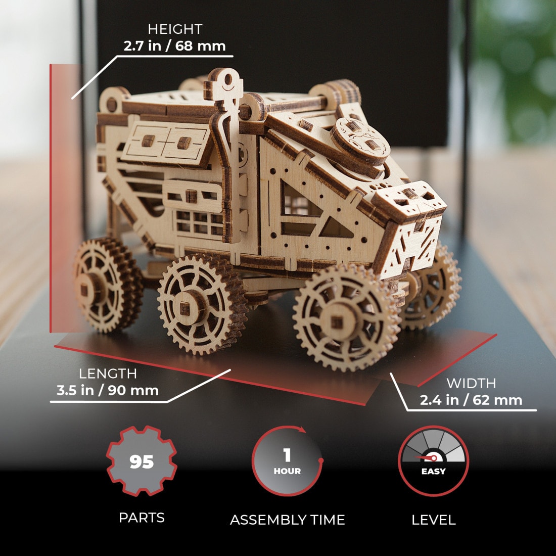 Mars rover puzzle 3d bois