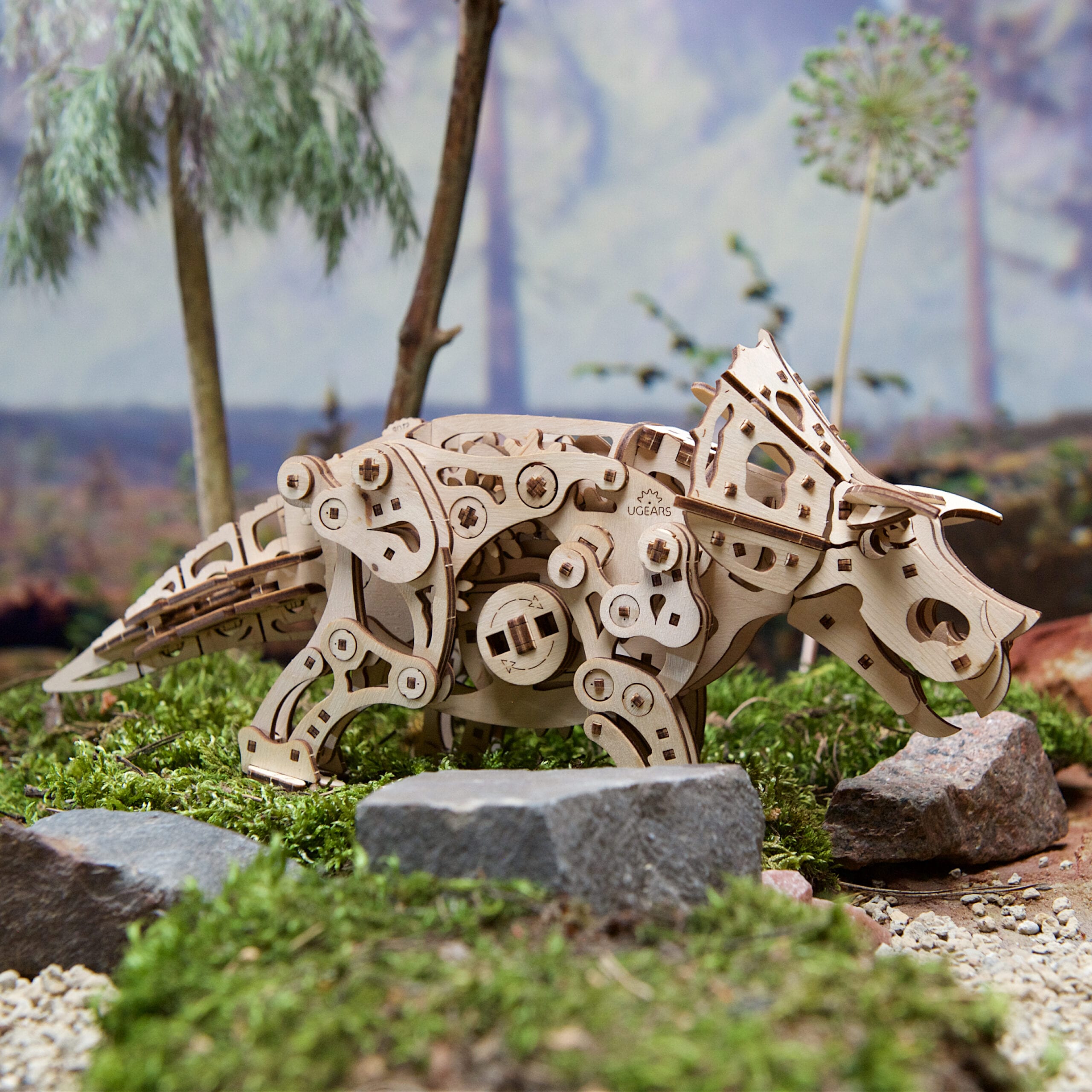 Triceratops puzzle 3d bois