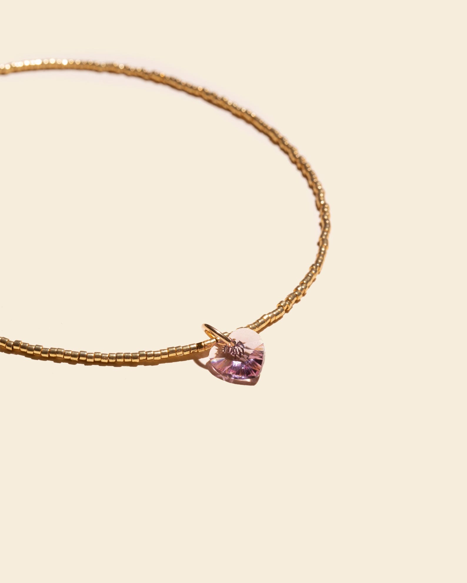 Choker cœur cristal rose