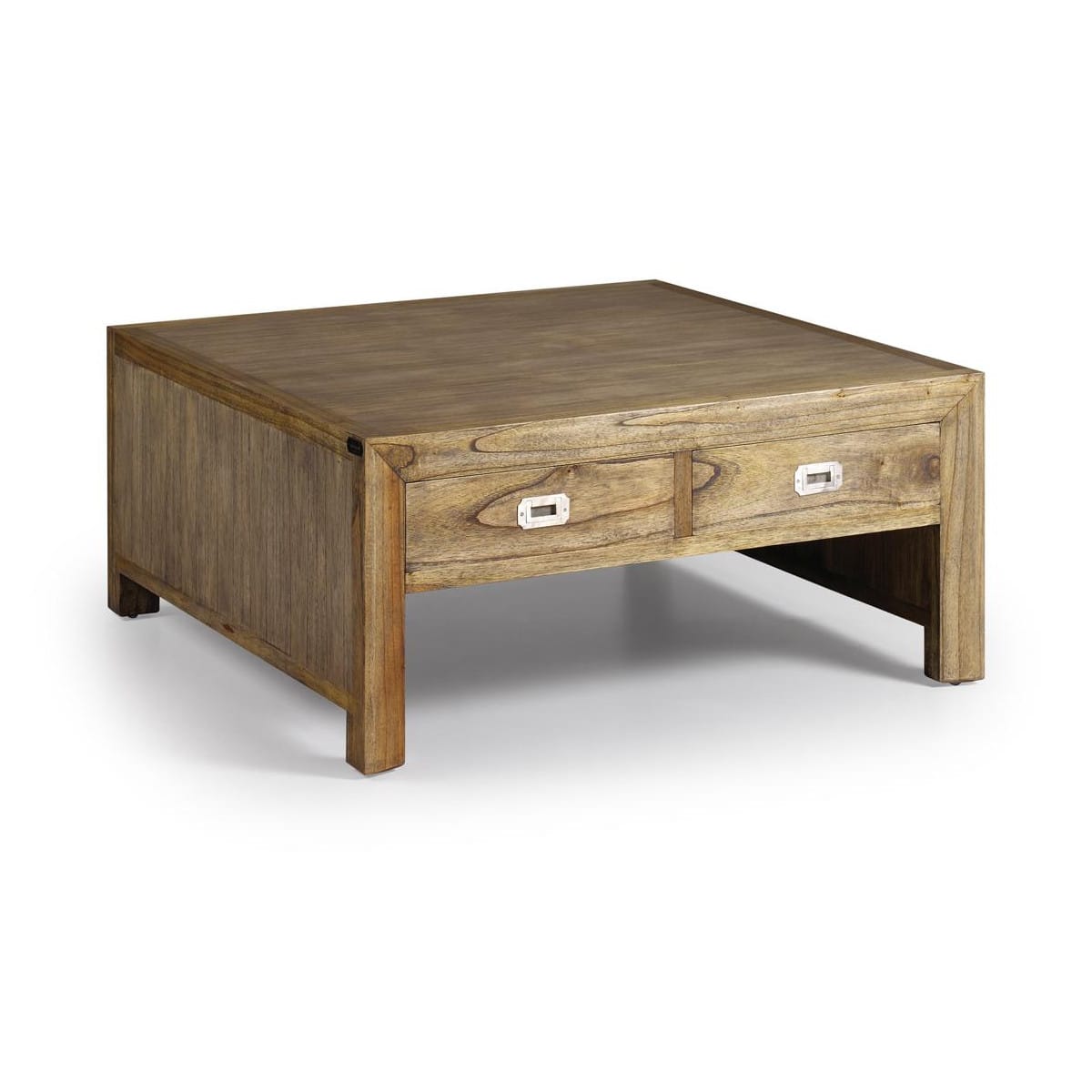 Table basse 4 tiroirs bois bronze marron