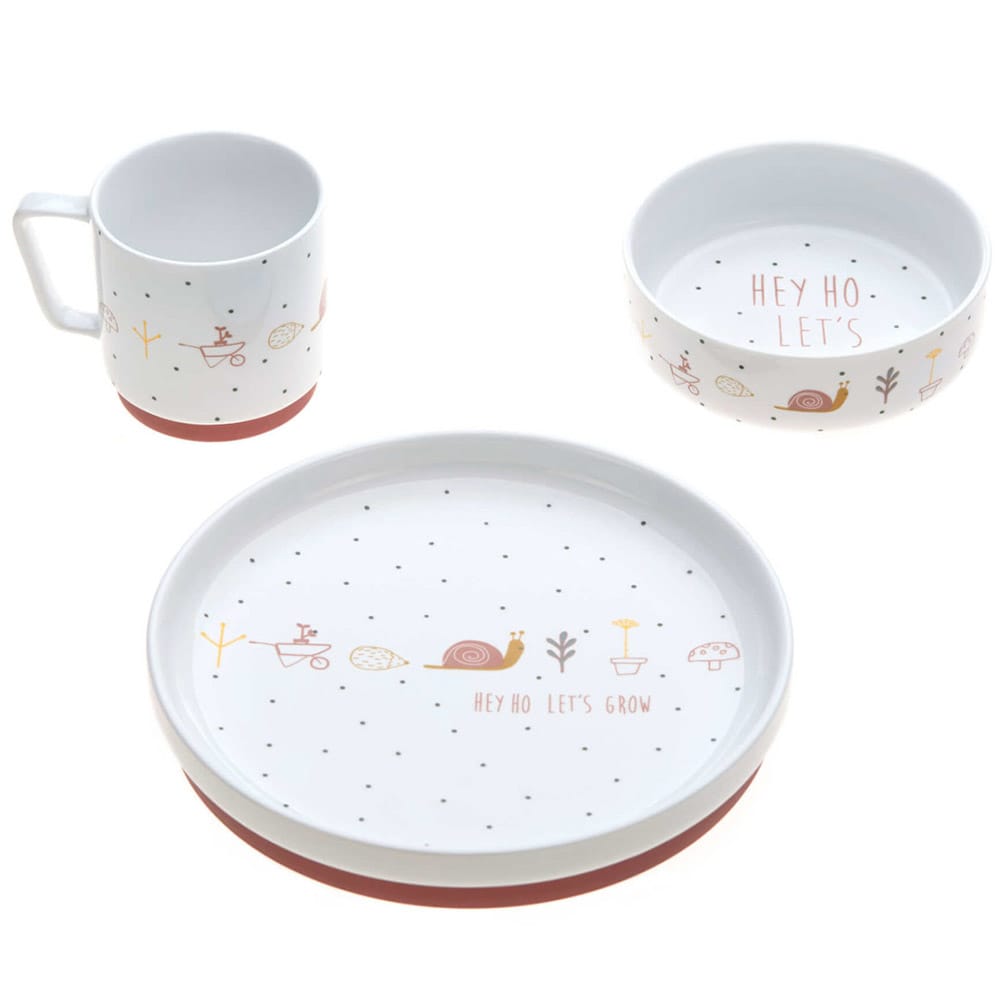 Coffret repas en porcelaine garden