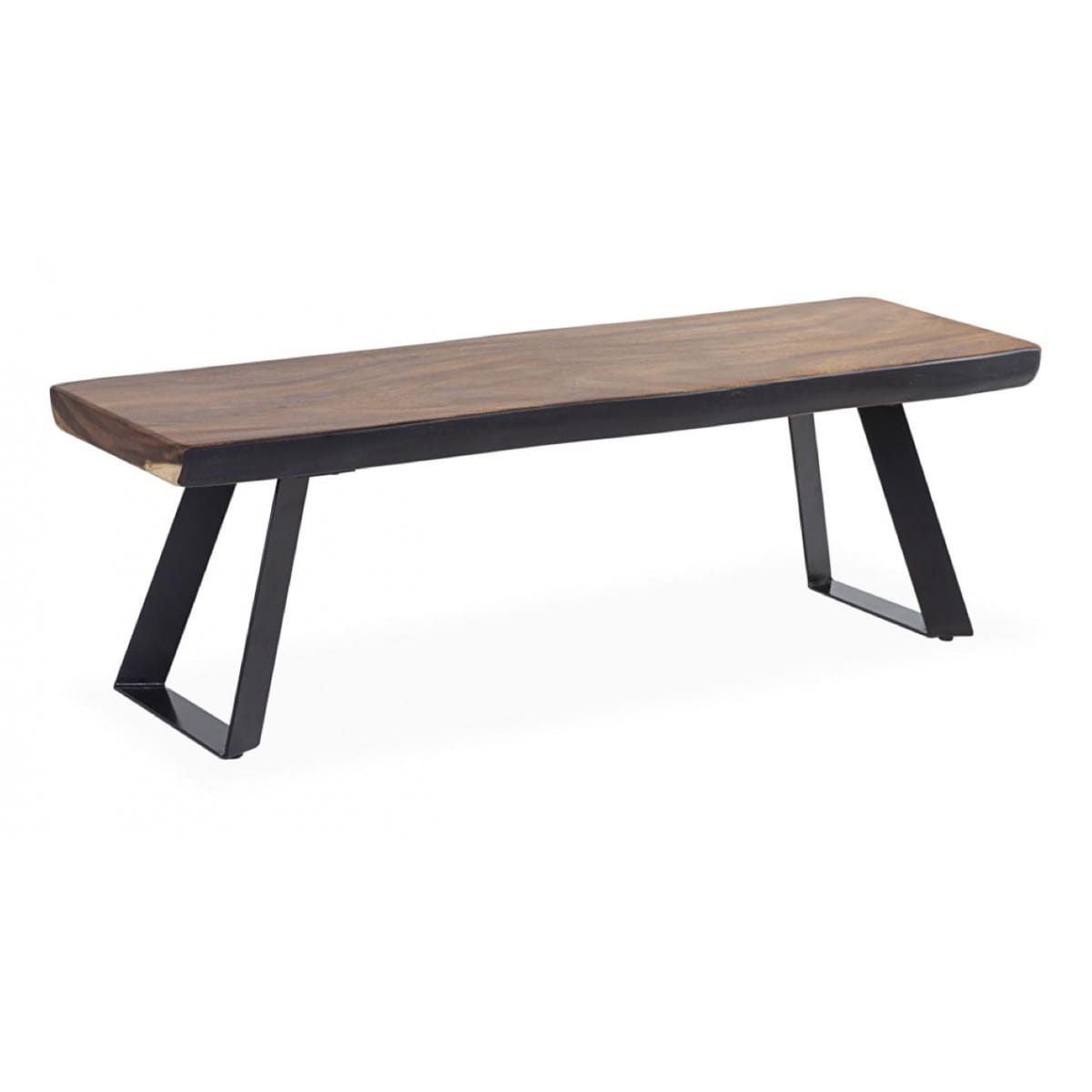 Banc bois fer marron 126x41x41cm -