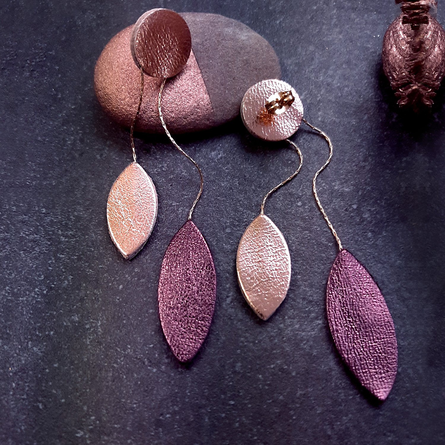 Boucles d'oreilles cocotte cassis