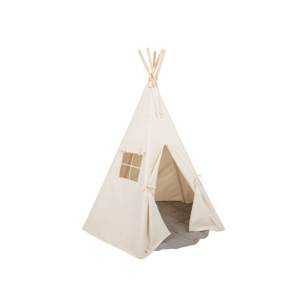 Tente tipi avec tapis beige gris