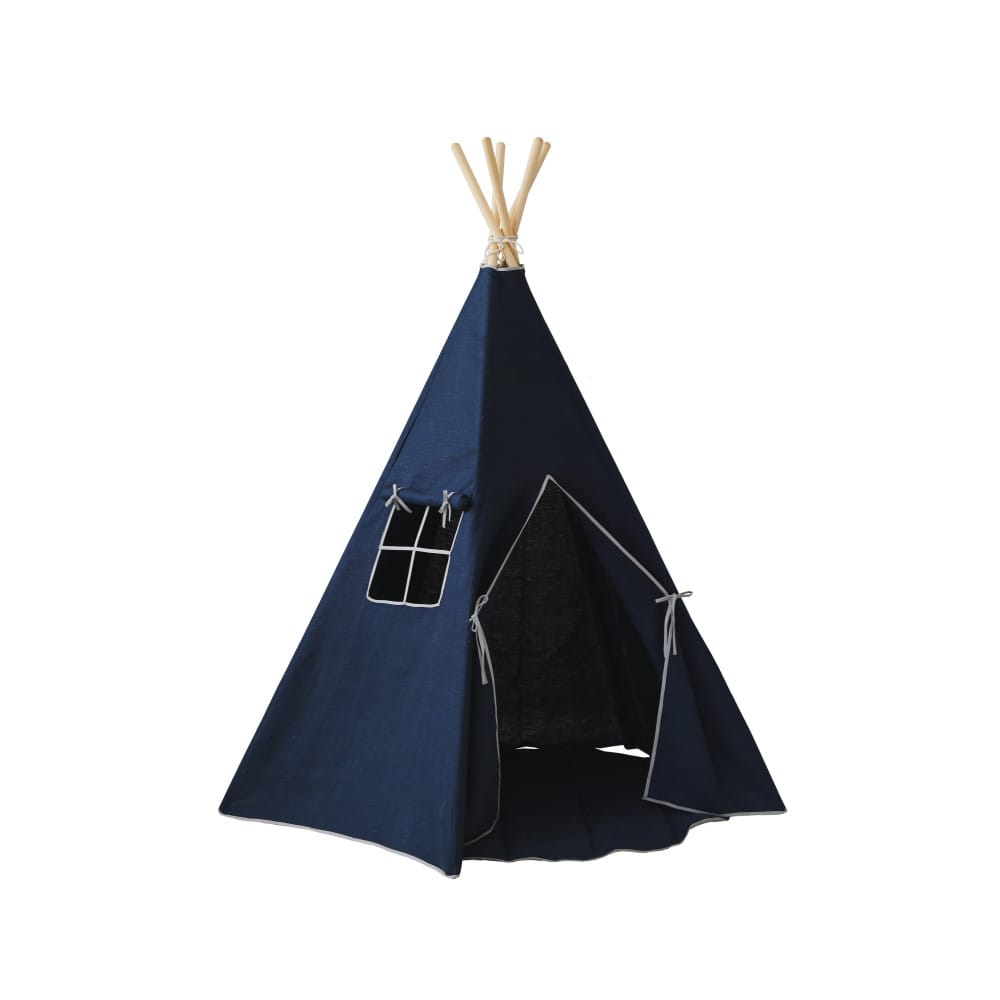 Tente tipi avec tapis bleu marine