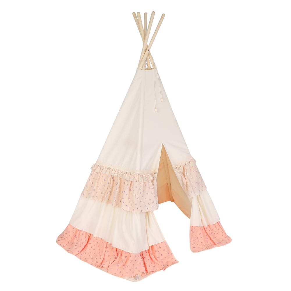 Tente tipi avec tapis rose forget-me-not