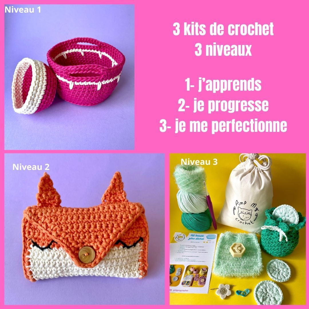 Kit de crochet : 3 kits evolution