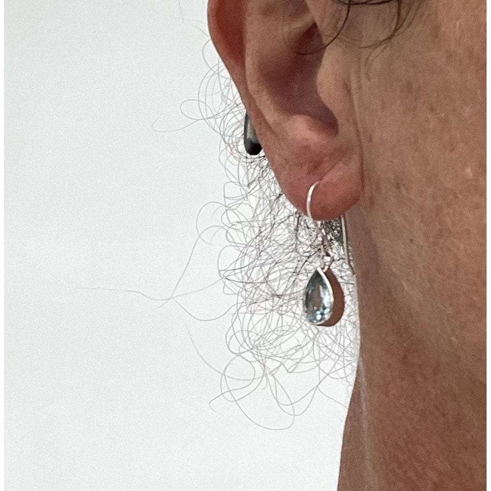 Boucles d'oreille topaze bleue