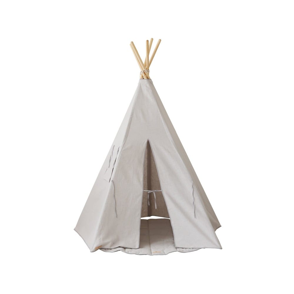 Tente tipi gris pigeon lin naturel