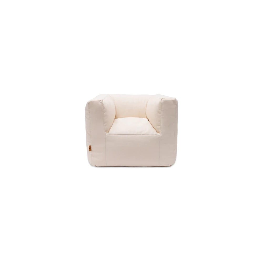 Fauteuil pouf enfant blanc twill natural