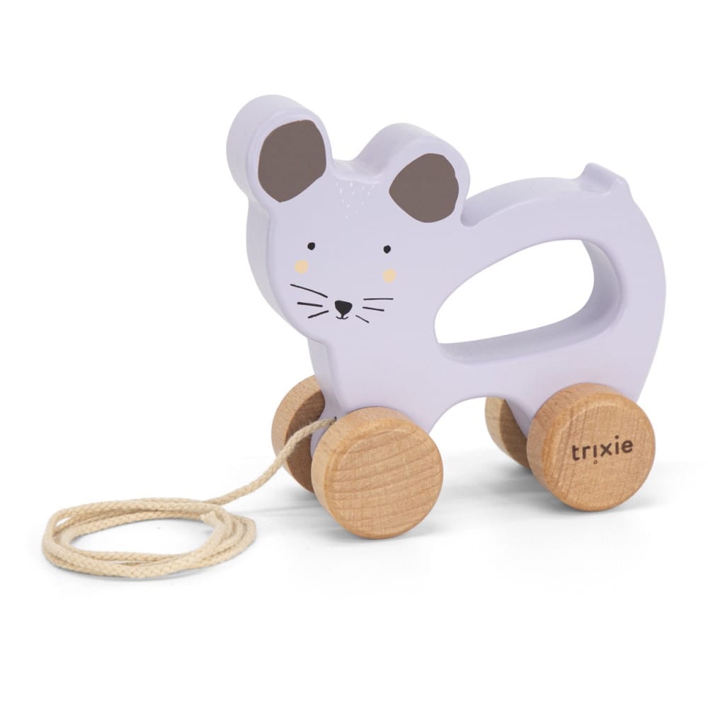 Jouet à tirer en bois mrs mouse