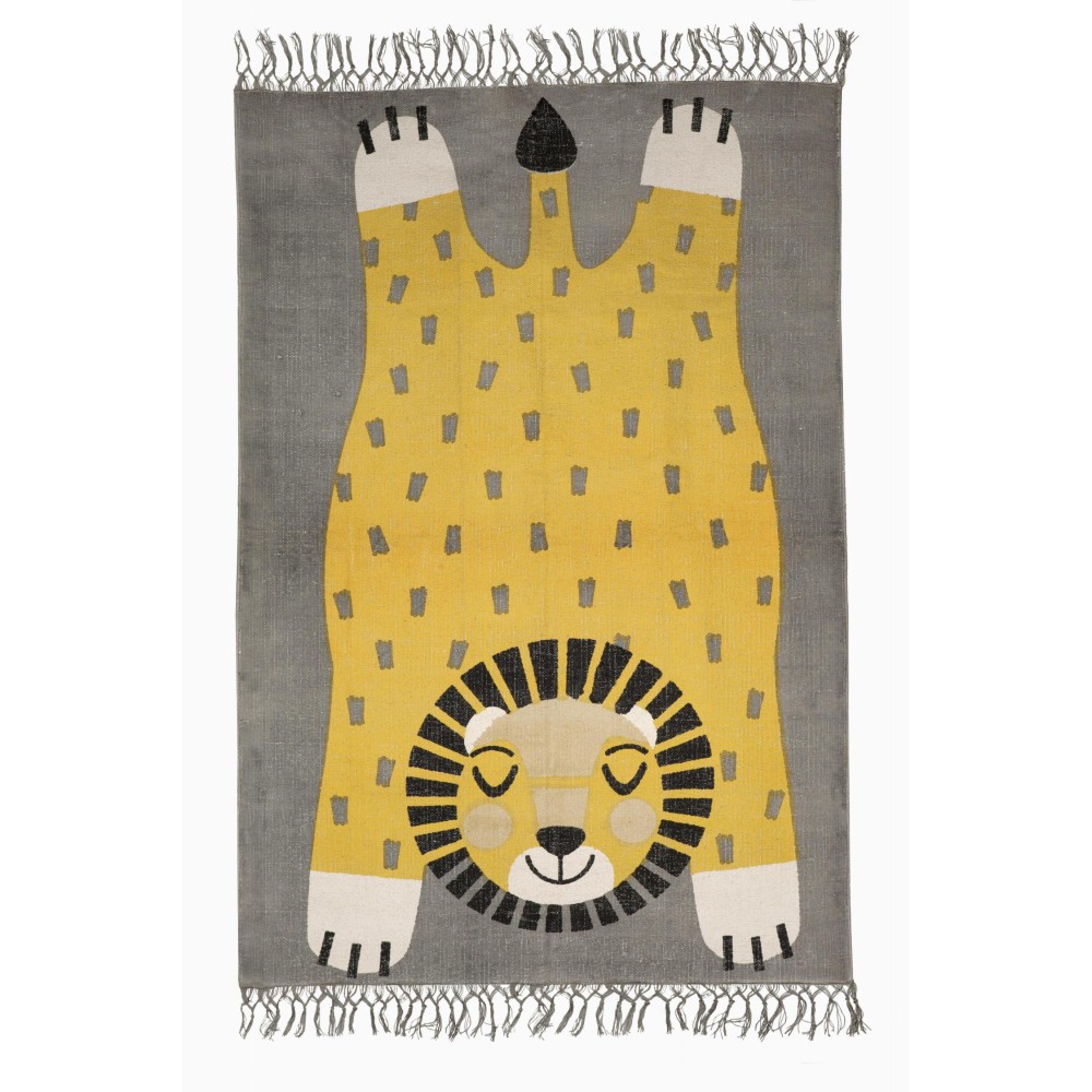 Tapis coton lion baba par nattiot