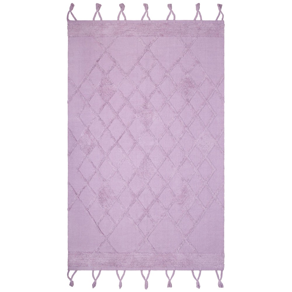 Tapis coton eemee mauve par nattiot