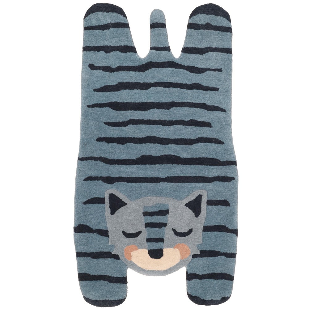 Tapis enfant tigre bleu par nattiot