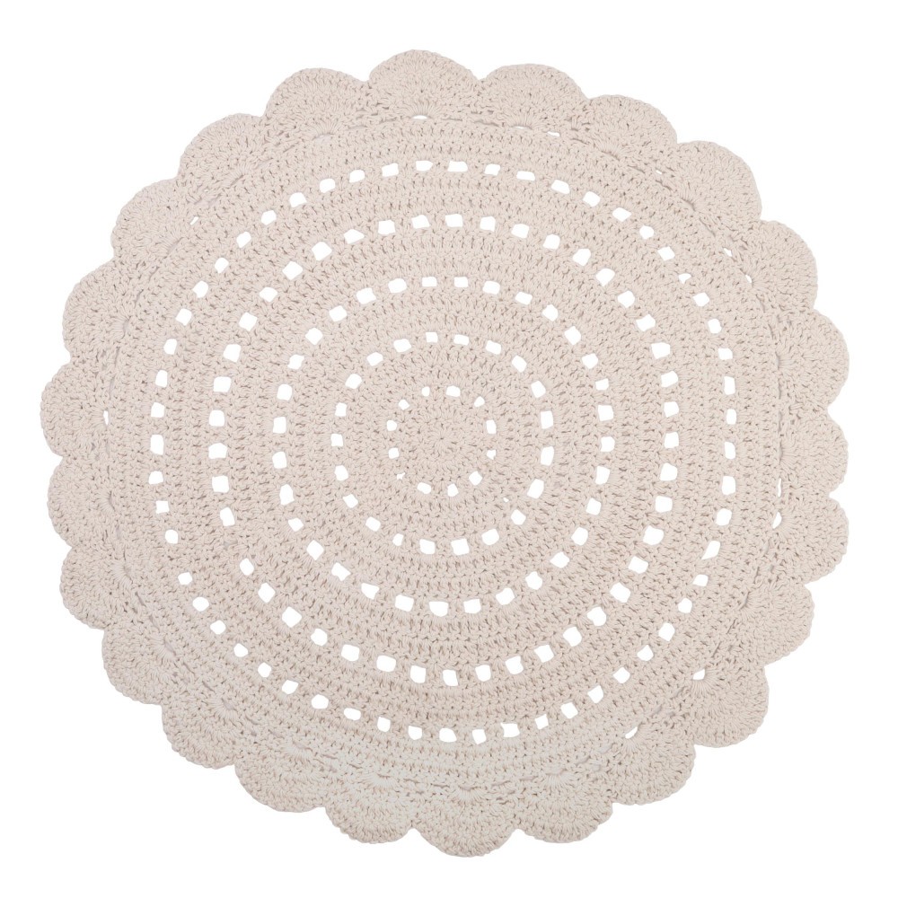 Tapis coton alma ecru par nattiot - ø 12