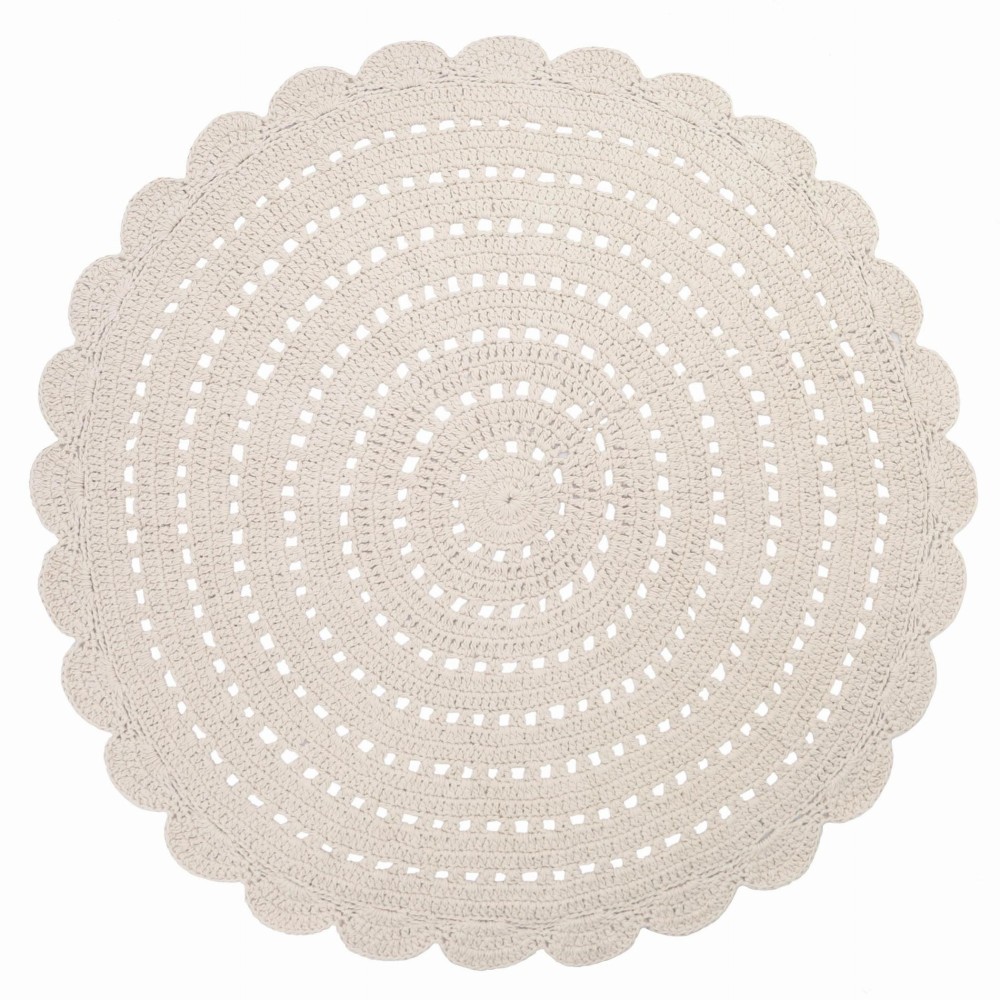 Tapis coton alma ecru crochet par nattio