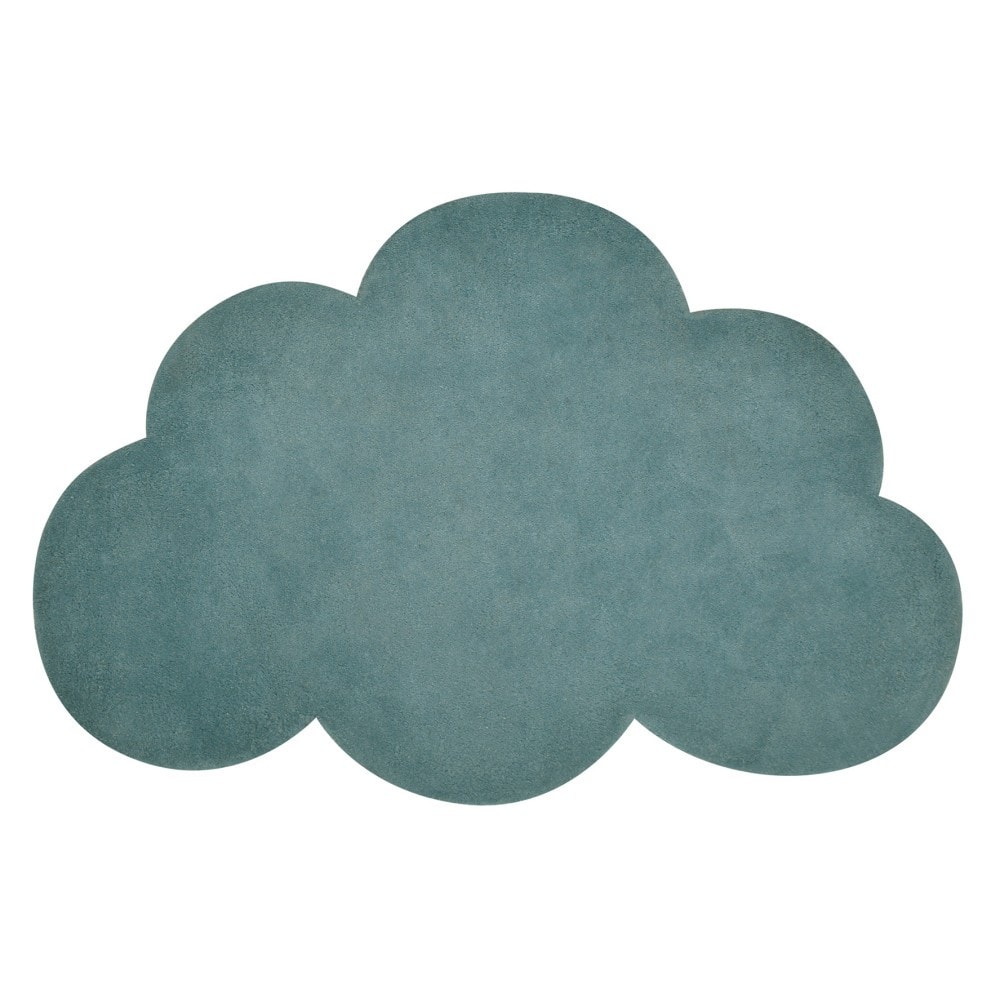 Tapis coton forme nuage (vert) par lilip