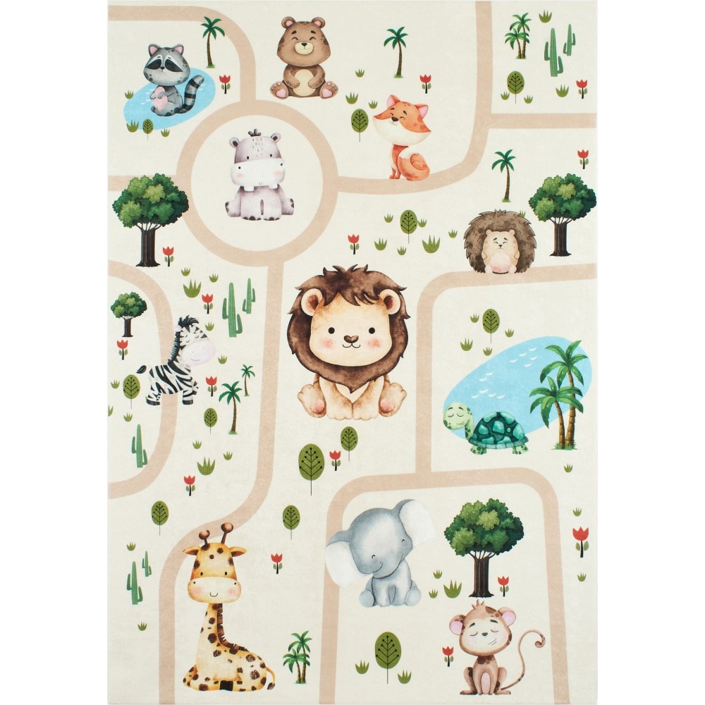 Tapis enfant happy beige par nazar rugs