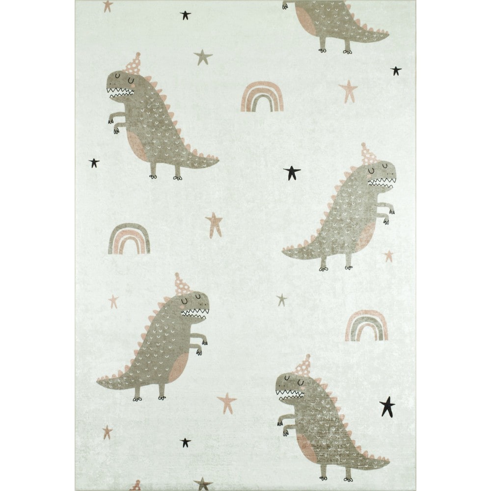 Tapis enfant dinosaures happy vert par n